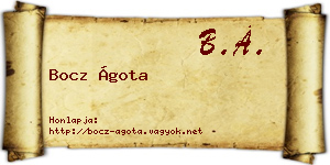 Bocz Ágota névjegykártya