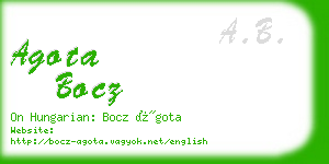agota bocz business card